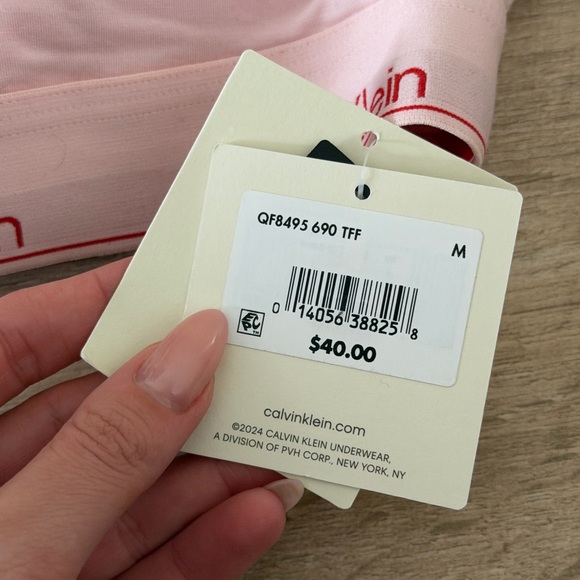 Calvin Klein Light Pink Crop Top - Picture 2 of 3